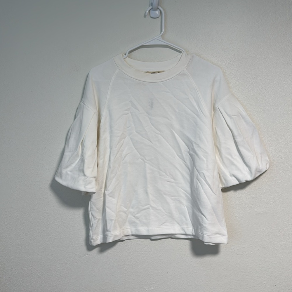Madewell Puff-Sleeve Sweatshirt Tee in Winter White - Picture 5 of 8